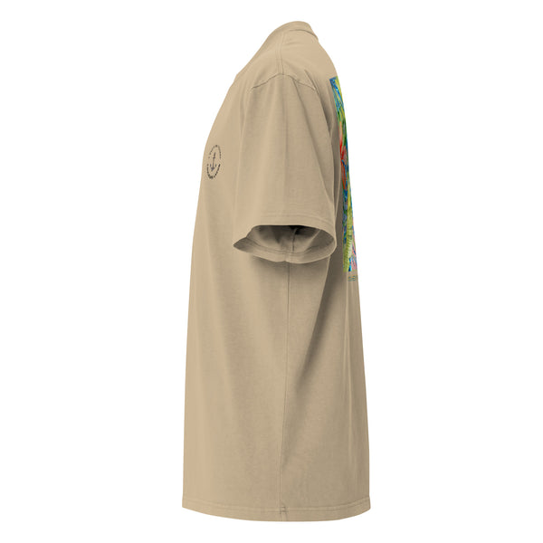 gauche - T-shirt oversize unisexe délavé – Island Vibes | 3 couleurs tendance – Chill & Tropical