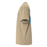 gauche kaki - T-shirt Oversize Délavé Bleu Blanc – Gala Élégance Océanique NIKF