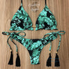 Sexy Bikini Triangle Push-Up Tangua Floral BRASIL - Couleurs Lagon