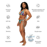 Couleurs Lagon - Sexy Bikini Push-Up String Entièrement Doublé Recyclé UPF50+ FLORAL BLEU ORIENTAL