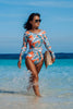 Combi surf femme manches longues protection solaire UPF50+ - Couleurs Lagon