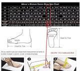 tableau des tailles - Chaussures de Danse Latine Noires à Talons Hauts – Modèle LUNA - Couleurs Lagon