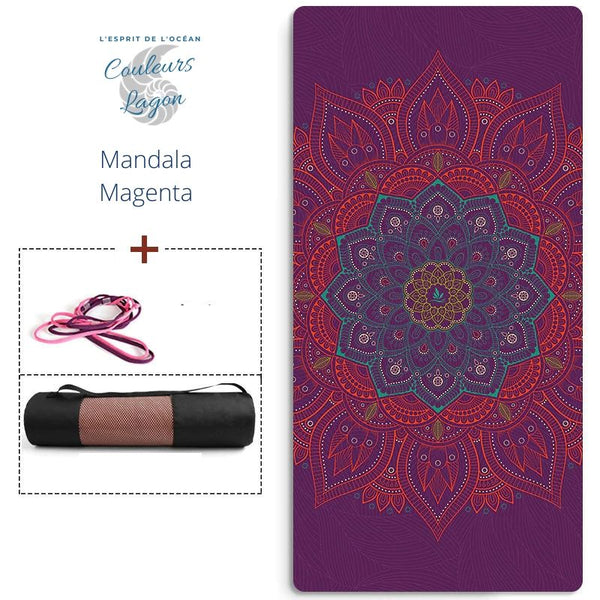 Épaisseur 8mm du tapis de yoga large Couleurs Lagon, tenu en main