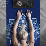 Tapis de yoga PRO Couleurs Lagon, séance de yoga vue du dessus
