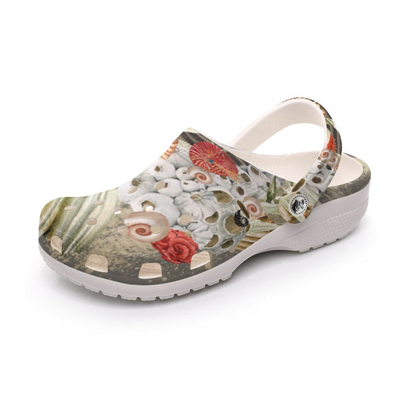 Sabots Crocs Homme Sable et Coquillages 2 | Chaussures Plage EVA Légères | Couleurs Lagon — chaussure gauche