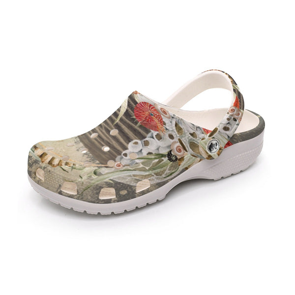 Sabots Crocs Homme Sable et Coquillages | Chaussures Plage EVA Légères | Couleurs Lagon — chaussure gauche