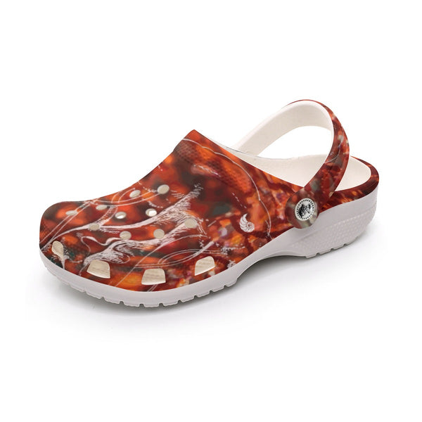 Sabots Crocs Homme Gorgones Rouge 2 | Chaussures Plage EVA Légères | Couleurs Lagon — chaussure gauche