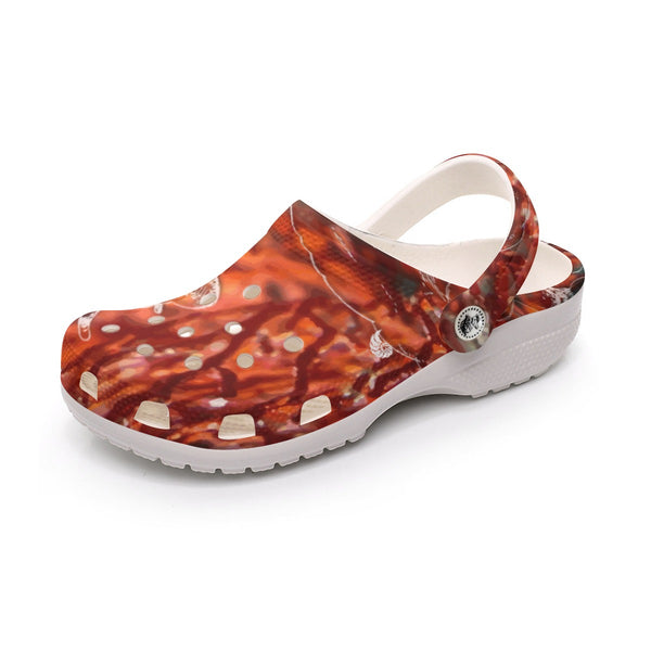Sabots Crocs Homme Gorgones Rouge | Chaussures Plage EVA Légères | Couleurs Lagon — chaussure gauche