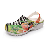 Sabots Crocs Homme Noir Floral Hibiscus | Chaussures Plage EVA Légères | Couleurs Lagon — chaussure gauche