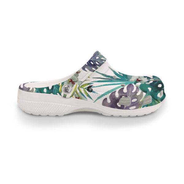 Sabots Crocs Homme Blanc Floral Libellule | Chaussures Plage EVA Légères | Couleurs Lagon — chaussure droite