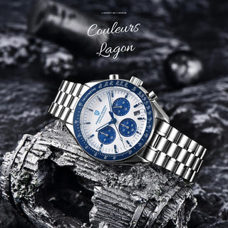 Montre Luxe Chronographe Analogique à Quartz SPEEDMASTER MoonWatch - Couleurs Lagon