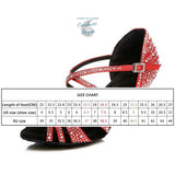 Chaussure Danse Latine Rouge et Noir 7.5-9 - Couleurs Lagon