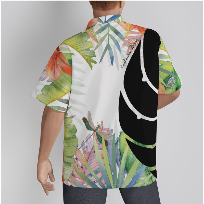 Chemise Hawaïenne Hommes Grandes Tailles Floral Hibiscus Coton - Couleurs Lagon