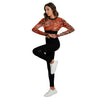 Ensemble sport femme top et legging dos nu noir gorgone rouge - avant gauche