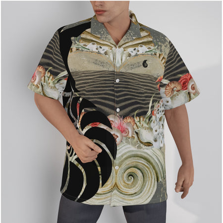 Couleurs Lagon - Chemise Hawaïenne Hommes Grandes Tailles Sable et Coquillages Coton