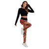 Ensemble sport femme top dos nu noir et legging gorgone rouge - avant