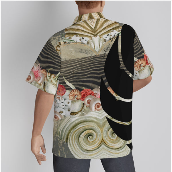 Couleurs Lagon - Chemise Hawaïenne Hommes Grandes Tailles Sable et Coquillages Coton