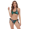 Ensemble de bikini tangua Couleurs Lagon FLORAL 2 NOIR