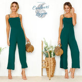 Combinaison décontractée col carré pantalon ample - Couleurs Lagon