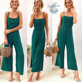 Combinaison décontractée col carré pantalon ample - Couleurs Lagon