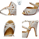 Chaussure Danse Salsa Bachata Femme vue arriere - Couleurs Lagon