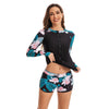 Couleurs Lagon - Bikini Push-Up Lycra Rashguard Manche Longue 2PCS veste et short ALOHA - veste zip et short