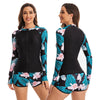 Couleurs Lagon - Bikini Push-Up Lycra Rashguard Manche Longue 2PCS veste et short ALOHA - avant et dos