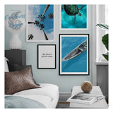 composition 3 canapé - Affiches et Impression d'Art Mer Tortue Paysage Bateau - Couleurs Lagon