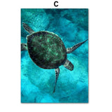 tortue verte - Affiches et Impression d'Art Mer Tortue Paysage Bateau - Couleurs Lagon