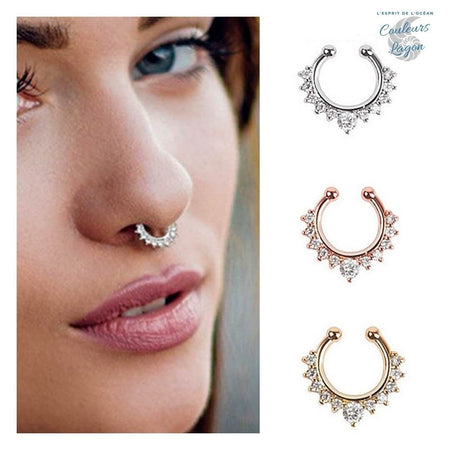 Anneau de Nez non perforé en Acier Inoxydable - Couleurs Lagon