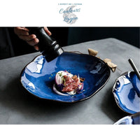 Assiette à salade en céramique BLEU LAGON - Couleurs Lagon - poivre