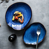 Assiette à salade en céramique BLEU LAGON - Couleurs Lagon - duo 2 assiettes et poivrier