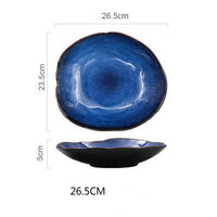 Assiette à salade en céramique BLEU LAGON - Couleurs Lagon - 26.5cm