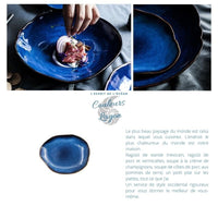 Assiette à salade en céramique BLEU LAGON - Couleurs Lagon - txt beau paysage