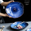 Assiette à salade en céramique BLEU LAGON - Couleurs Lagon