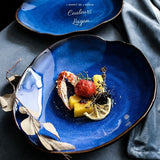 Assiette à salade en céramique BLEU LAGON - Couleurs Lagon - recette pince de crabe