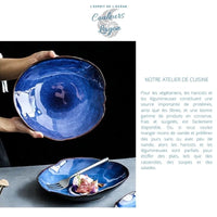 Assiette à salade en céramique BLEU LAGON - Couleurs Lagon - atelier cuisine