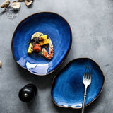 Assiette à salade en céramique BLEU LAGON - Couleurs Lagon