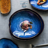 Assiette à salade en céramique BLEU LAGON - Couleurs Lagon