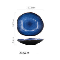 Assiette à salade en céramique BLEU LAGON - Couleurs Lagon - 23.5cm