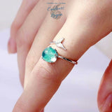 au doigt - Bague Ajustable Ag 925 Perle Cristal Bleu Sirène - Couleurs Lagon