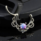 Bague de Nez en Zircon Incrustée Opal et Tige Escamotable - Couleurs Lagon