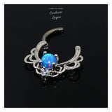 Bague de Nez en Zircon Incrustée Opal et Tige Escamotable - Couleurs Lagon