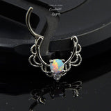 Bague de Nez en Zircon Incrustée Opal et Tige Escamotable - Couleurs Lagon
