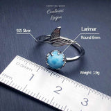 Bague Sirène Ajustable Ag 925 Perle en Larimar - Couleurs Lagon