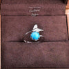 Bague Sirène Ajustable Ag 925 Perle en Larimar - Couleurs Lagon