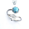 Bague Sirène Ajustable Ag 925 Perle en Larimar - Couleurs Lagon