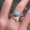 Bague Sirène Ajustable Ag 925 Perle en Larimar - Couleurs Lagon