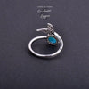 Bague Sirène Ajustable Ag 925 Perle en Larimar - Couleurs Lagon