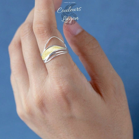 Bague Vagues Esprit Océan - Couleurs Lagon